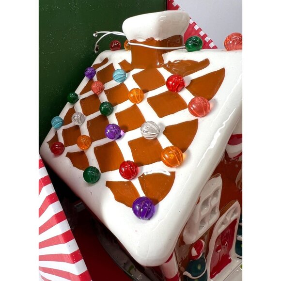 Lighted Christmas Gingerbread House Decor With Colorful Lights & Peppermint Acce - Picture 5 of 10